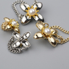 Fashion Designs Chain Metal Flower Brooch for Garment